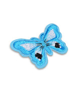 Sky Blue Butterfly Sewn On/Iron On Embroidery Patch (Sky Blue) Approx 7.... - £1.50 GBP
