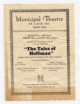 The Tales of Hoffman Program Municipal Theatre St Louis Missouri 1927 - $17.82