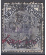 ZAYIX Straits Settlements 51 Used 10c slate Royalty Queen Victoria 09292... - $1.50