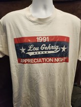 1991 Lou Gehrig Appreciation Night T-shirt Vintage - £17.28 GBP