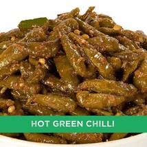 Home Made Hot Green Chilli Pickles 500 gm Hari Mirch Mrichi ka Achar - £23.04 GBP