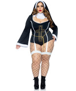 4 PC Sister Sin  includes garter bodysuit with flared sleeves and cross detail - £70.18 GBP