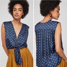 Free People Starry Dreams Blouse Shirt Top Satin Print Multi-Way Size Me... - £28.04 GBP