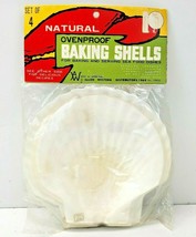 Natural Scallop Baking Shells Ovenproof Shell Set of 4 Made In Japan NOS... - £10.39 GBP