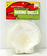 Natural Scallop Baking Shells Ovenproof Shell Set of 4 Made In Japan NOS... - £10.20 GBP