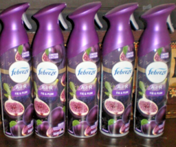 (5) Febreze Air Room Freshener Sprays Fig &amp; Plum Scent 8.8 Oz Each Spray Bottle - £30.36 GBP