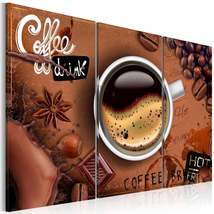 Tiptophomedecor Stretched Canvas Still Life Art - Cup Of Hot Coffee - Stretched  - £79.92 GBP+