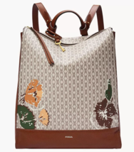 Fossil Elina Large Convertible Backpack Tan Floral SHB2998124 NWT $230 Retail FS - £86.92 GBP