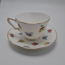 Crown Staffordshire Fine Bone China Floral Tea Cup &amp; Saucer Set - £13.63 GBP