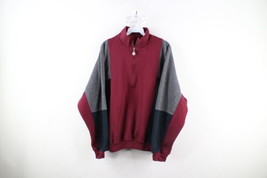 Vintage 90s Streetwear Mens Large Faded Color Block Half Zip Pullover Sweatshirt - £47.58 GBP