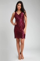 NEW Lulus Maroon Sleeveless Embroidered Lace Sheath Dress Sz M - £20.51 GBP