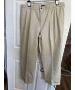 Izod Chino Beige Khaki Pants Straight Fit Size Men’s 38 x 29 Pleated Fro... - £9.63 GBP