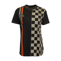 Harley-Davidson Women&#39;s T-Shirt Checkered Racing Stripes S/S (S38) - £22.13 GBP