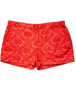 Gap Shorts 4 Womens Orange Pink Damask Cotton Twill Splash Print - £11.68 GBP