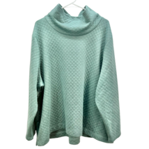 Coldwater Creek 3X Spruce Green Quilted Long Sleeve Roll Neck Top - £34.13 GBP