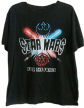 Star Wars Man&#39;s Size Large  Short Sleeve Feel The Force Lightsabers Black  - £6.37 GBP