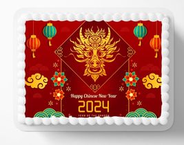 -Chinese New Year Of The Dragon Edible Image Edible Cake Topper Frosting Sheet I - £13.01 GBP