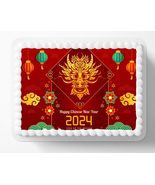 -Chinese New Year Of The Dragon Edible Image Edible Cake Topper Frosting... - £12.95 GBP