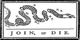 K&#39;s Novelties Wholesale Lot of 6 Benjamin Franklin White Join or Die Decal Bumpe - £6.94 GBP