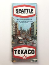 Vintage 1969 TEXACO Gas Road Map Seattle Street and Vicinity Excellent l... - $3.92