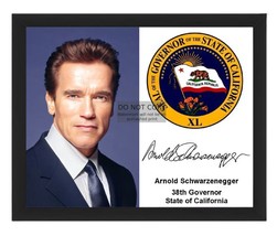 Arnold Schwarzenegger Governor Of Alabama Seal Autographed 8X10 Framed Photo - £15.62 GBP