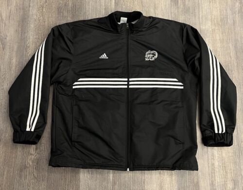 Primary image for Mens XXL Adidas Army University Full Zip Jacket Striped Sleeves Black