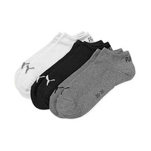 Puma Sportive Sneaker Sock (3 Pair Pack) Grey/White/Black, UK 9-11  - $17.00