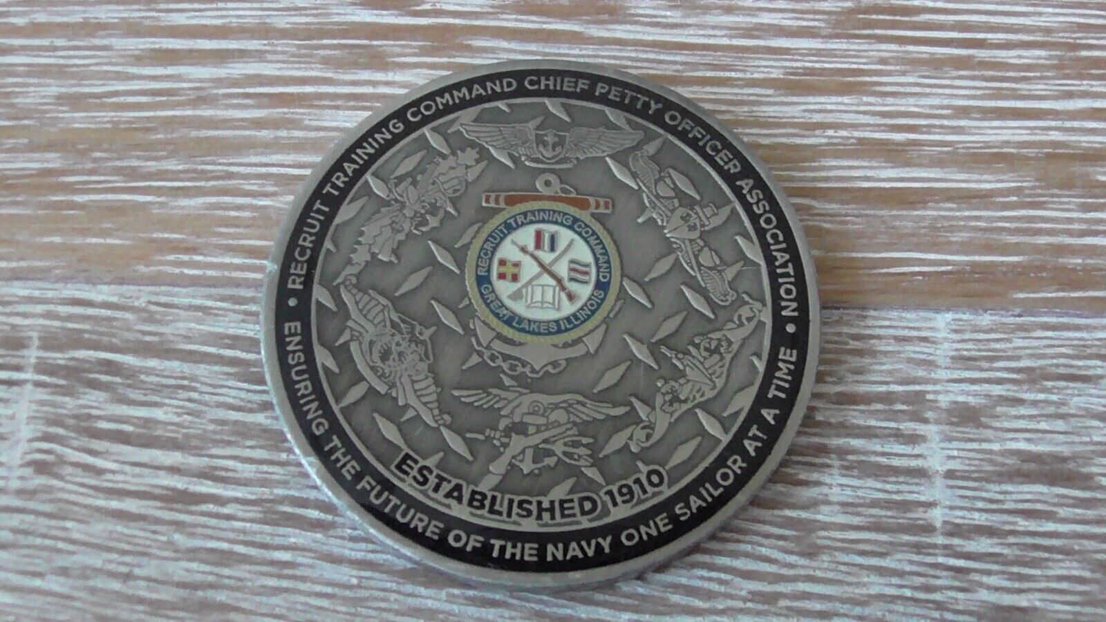 USN Recruit Training Command CPOA Great Lakes Illinois Challenge Coin #785Y - $18.80