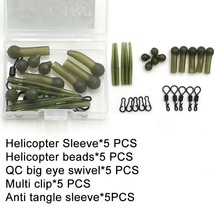 Carp Fishing Accessories Kit Helicopter Rig Anti Tangle Sleeve Chod Bead Swivels - £40.15 GBP