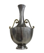 Vintage Solid Brass Large Vase Urn Made in India 16.5” Tall with Elegant... - $74.25