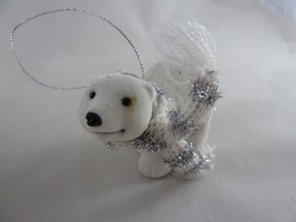 Flocked Christmas Ornaments Set Of 2 Polar Bear and Moose head 3.5&quot; - 4.... - $185.64 MXN