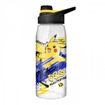 Pikachu 28 Ounce Water Bottle with Screw Lid Clear - £15.62 GBP