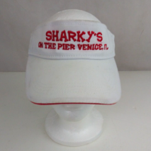 Vintage Sharky&#39;s On The Pier Venice, FL Embroidered Adjustable Visor Cap Hat - £8.49 GBP