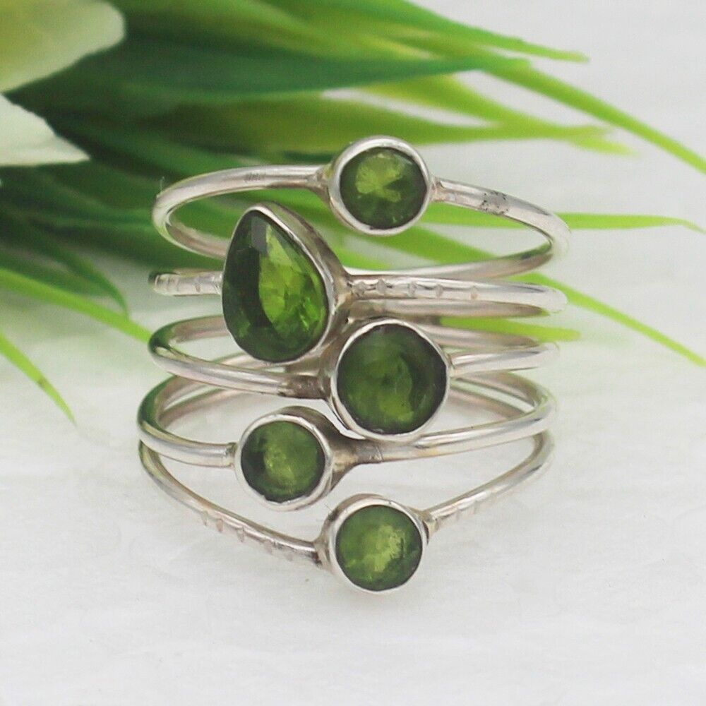 Silver Peridot Ring 925 Sterling Handmade Jewelry Birthstone Ring All Size