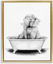 Stupell Industries Elephant In A Tub Funny Animal Bathroom Drawing, Desi... - £101.86 GBP