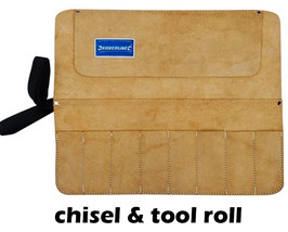 Leather CHISEL &amp; TOOL Roll Split Suede 8 Pocket Storage Holder Carrier U... - $18.27