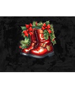 Christmas Biker Boots, Adorned with Wreath PNG, Ideal for Holiday Rides,... - £1.57 GBP