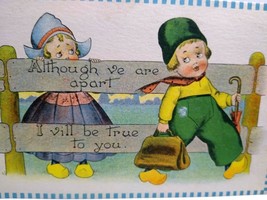Dutch Boy &amp; Girl Barton &amp; Spooner Vintage Postcard Unused Series CS 432 Original - £12.64 GBP