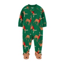 Carter&#39;s Child of Mine Holiday Green w Reindeer  Blanket Sleeper Size 18M NWT - £13.44 GBP