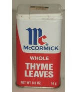 Vintage McCormick Whole Thyme Leaves Spice Storage Tin Can - €7,73 EUR