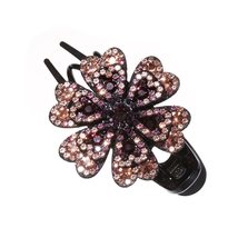 Hairpin Flexible Durable Hairclip Headwear Crystal Flower Rhinestone Hair Clip D - £7.87 GBP