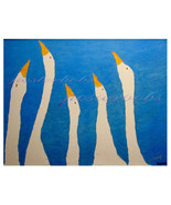 Five Geese   by Donald Fleming (Signed Giclee on Canvas in a Stacked Woo... - £227.03 GBP