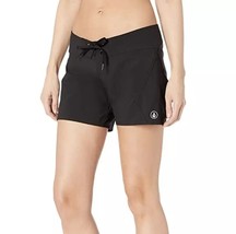 Volcom Women&#39;s Simply Solid Swim Bottoms 5&quot; Boardshort Swimsuit Black Ju... - $28.81