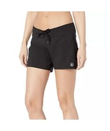 Volcom Women&#39;s Simply Solid Swim Bottoms 5&quot; Boardshort Swimsuit Black Ju... - $28.81