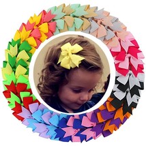 40 Pcs ( 20 Pairs ) 3&quot; Girls Grosgrain Ribbon Boutique hair bows Clips for Girls - $19.78