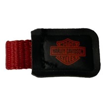 Harley-Davidson Bar & Shield Black Red Leather Helmet Clip Key Chain Zipper Fob - £11.16 GBP