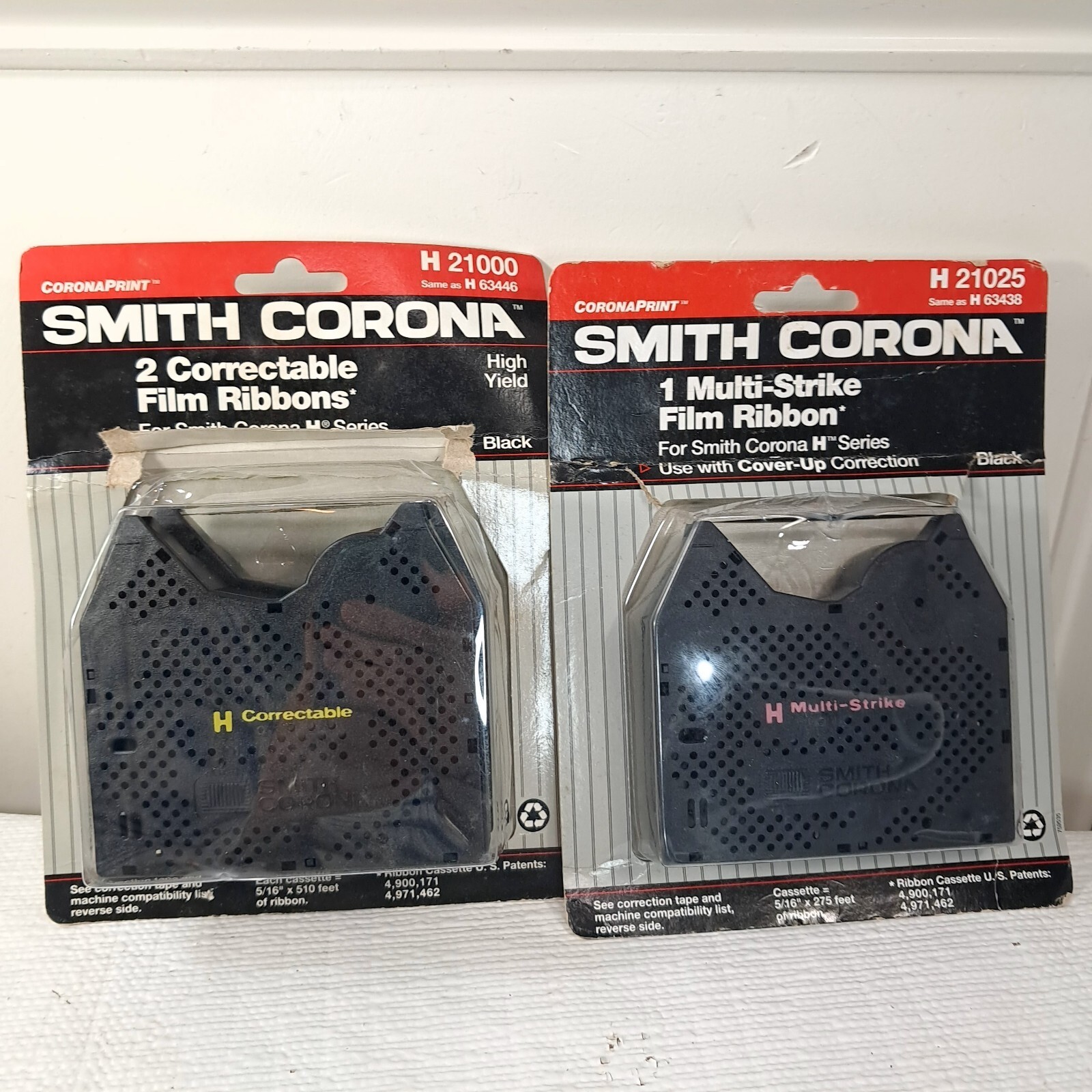 NEW Smith Corona H Series 21000 Correctable Film Ribbons Black 2 Pack &amp; ... - $15.00