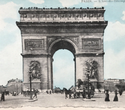1900s Place de l&#39;Étoile Place Charles de Gaulle Arc de Triomphe Blue Postcard - £11.00 GBP