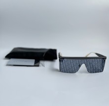 Christian Dior DiorClub M1U Black &amp; Gold Sunglasses w/ Blue Logo Lens –B... - $388.95 CAD