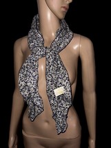 NWT VTG 48” DISCO Ruffle Polyester Scarf Or Neckerchief Blue &amp; White USA... - $16.57